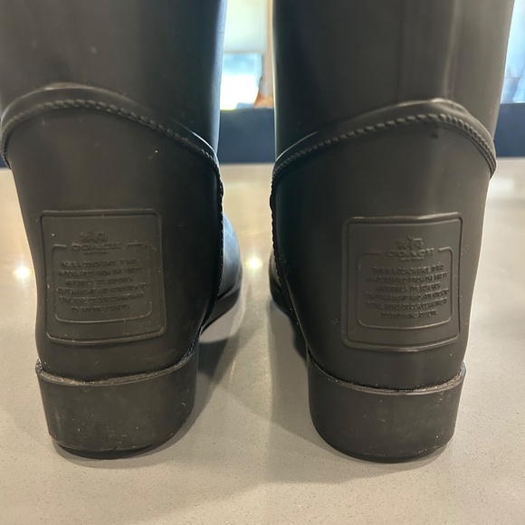 Black Coach Tristee Lace-Up Rain Boots - Picture 3 of 3